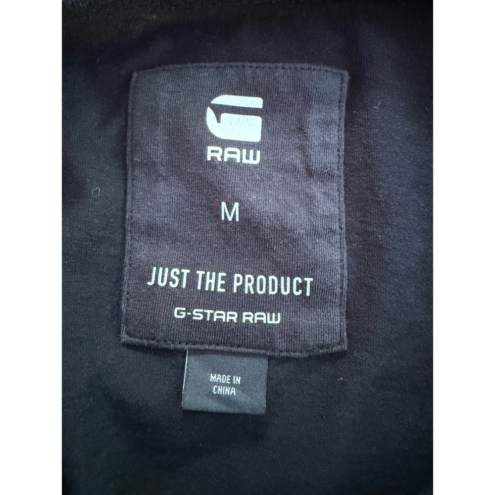 G-Star Raw Graphic Logo T-Shirt Mens Black Crew Neck Medium - Picture 4 of 6